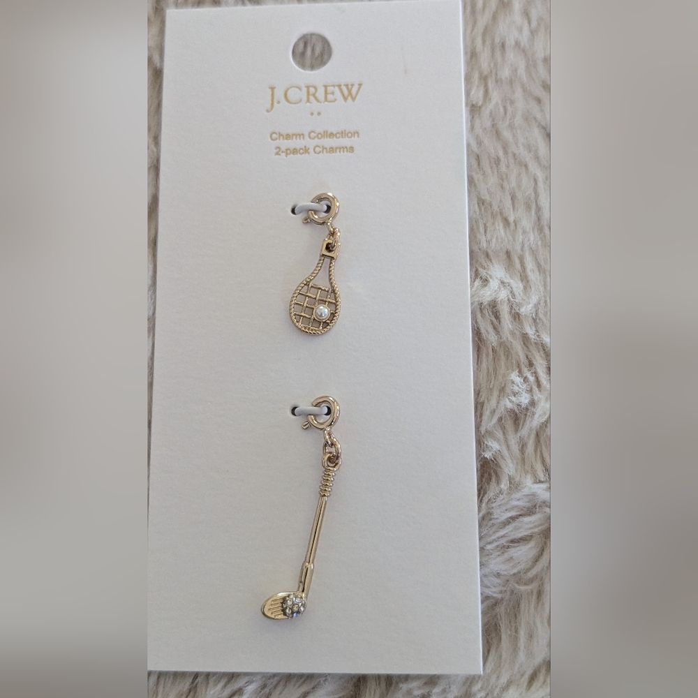 NWT J. CREW CHARMS FOR NECKLACE BRACELET GOLF PICKLEBALL RACQUETBALL TENNIS 🎾